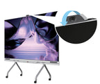 Dahua 108-inch COB LED-scherm met slank zilveren frame, verrijdbaar onderstel en geïntegreerde camera bovenaan.