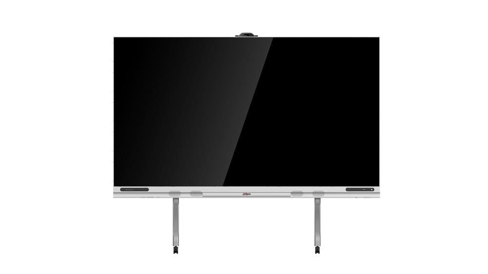 Dahua 135-inch COB LED All-In-One display met slank zilveren frame en geïntegreerde camera op een witte achtergrond.