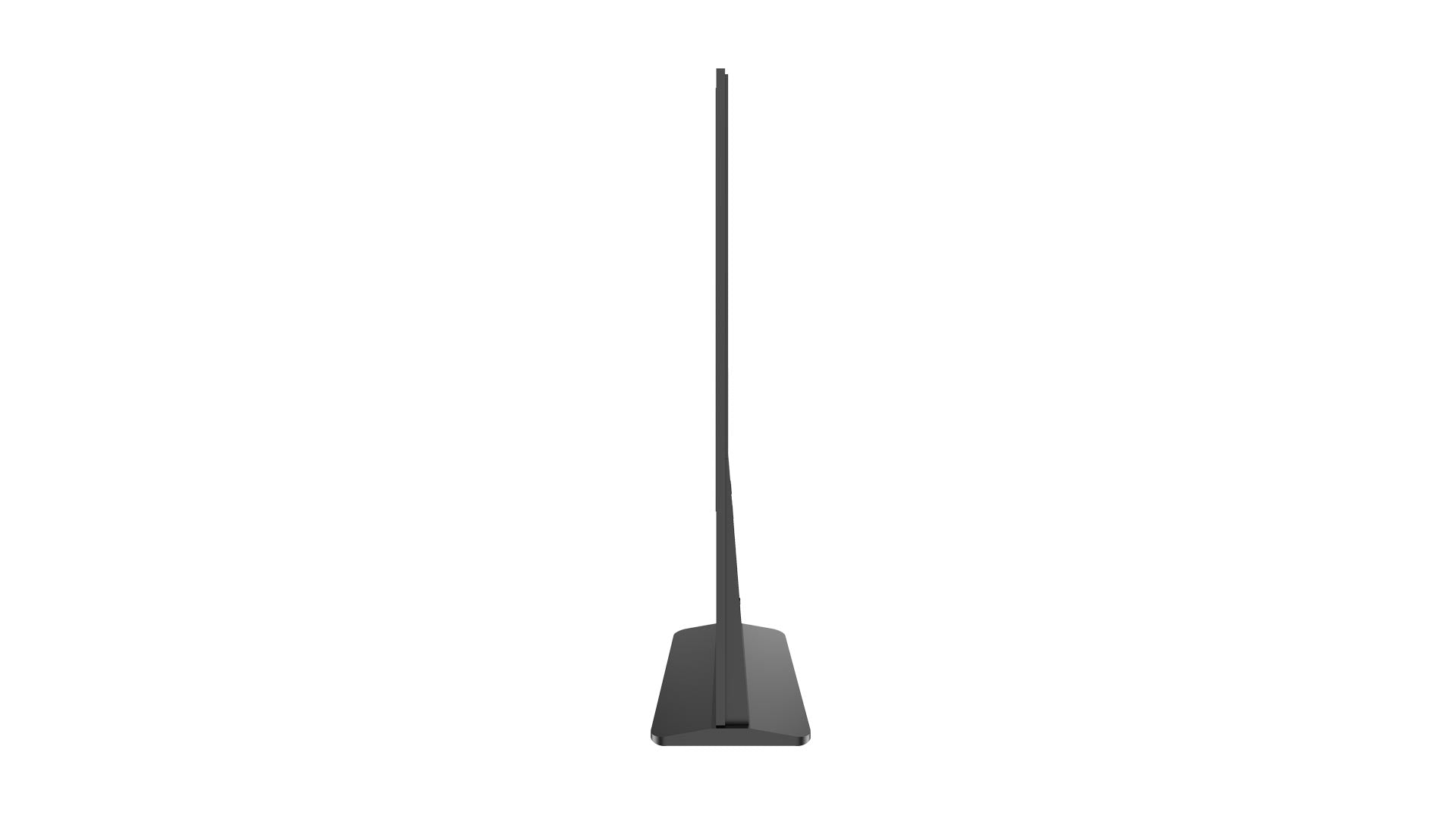 Zijaanzicht van de zwarte 55-inch Dahua staande digital signage display met slank design en stabiele voet.